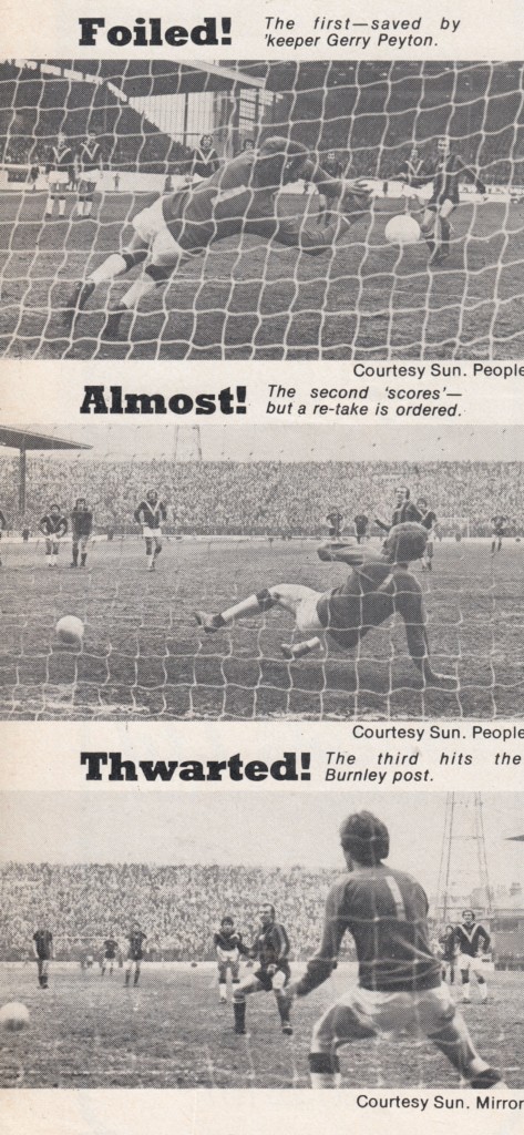 BURNLEY away 1975 to 76 tuearts penalty failures