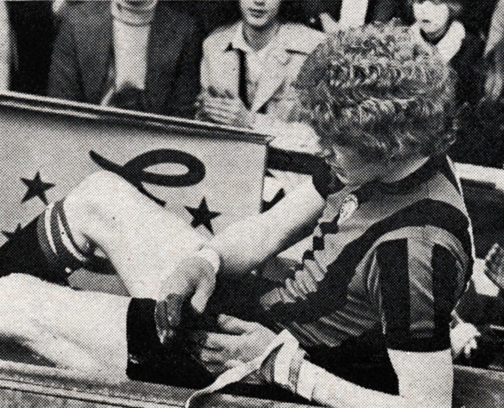 leicester away 1974 to 75 macrae carried off