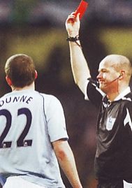 wigan home 2008 to 09 dunne sent off