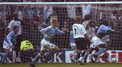 Fulham away 2003 to 04 wanchope goal celeb2