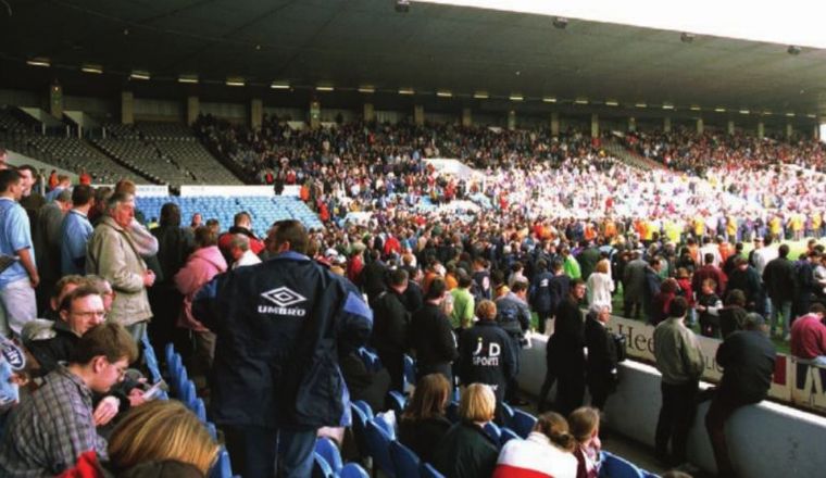stoke home 1996 to 97 start delayed 45 m fire north stand