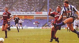 sheff weds away 1991 to 92 hirst goal
