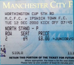 ipswich home worthy cup abandoned 2000 to 01 ticket