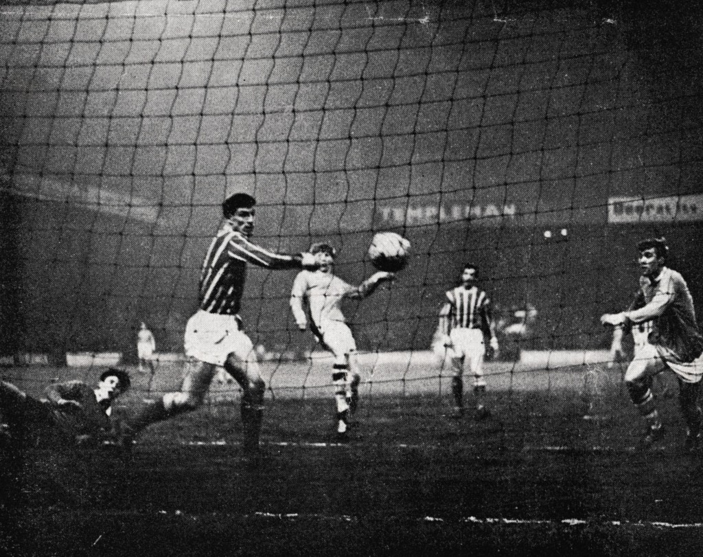 stoke home 1966 to 67 1st Bell goal