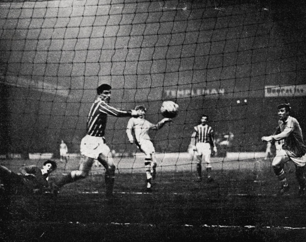 stoke home 1966 to 67 1st Bell goal