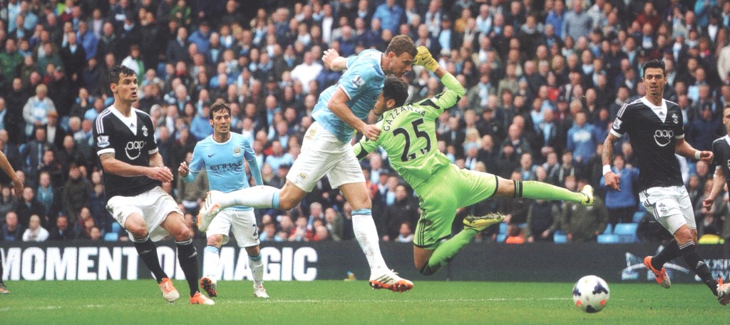 southampton home 2013 to 14 dzeko goal