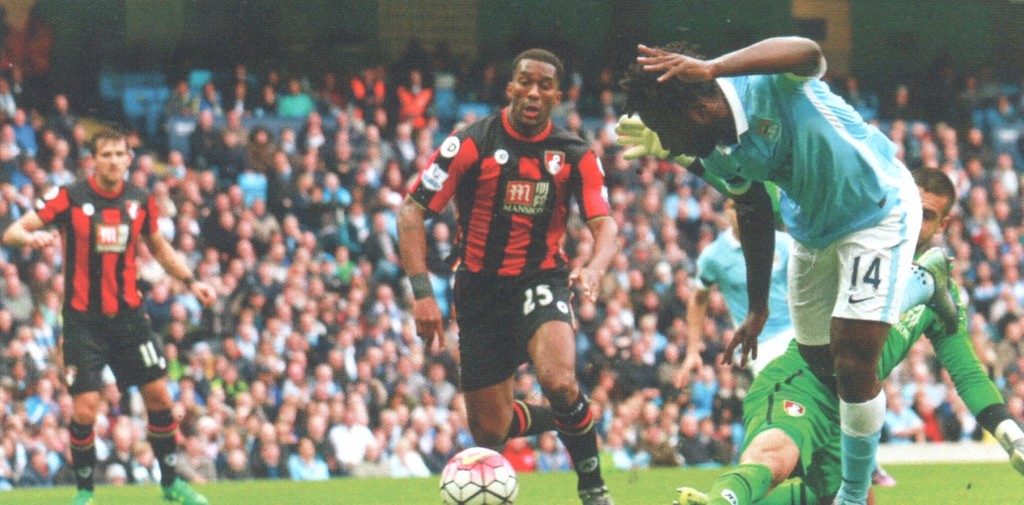 bornemouth home 2015 to 16 bony first goal