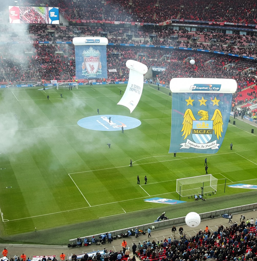 liverpool capital one cup final 2015 to 16 wembley pitch banners