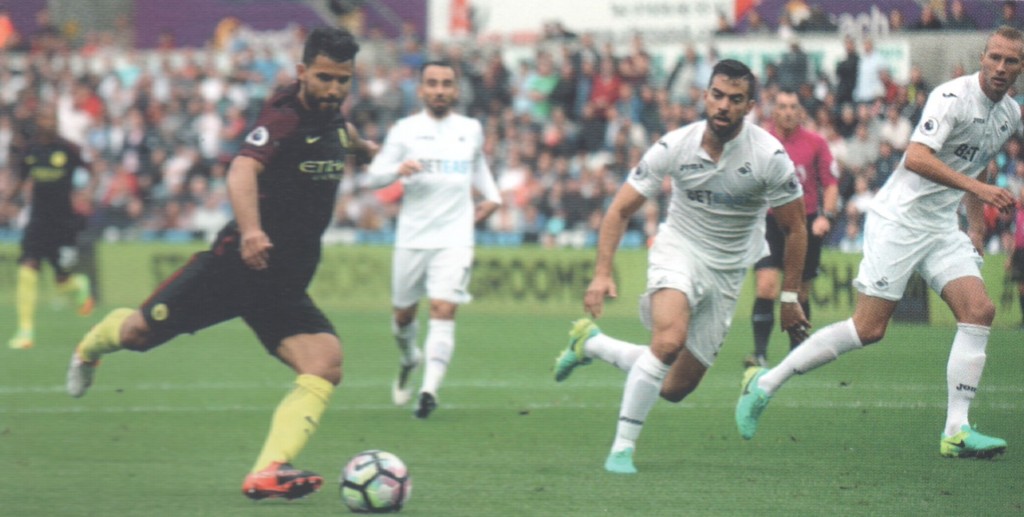 swansea away 2016 to 17 1st aguero goal