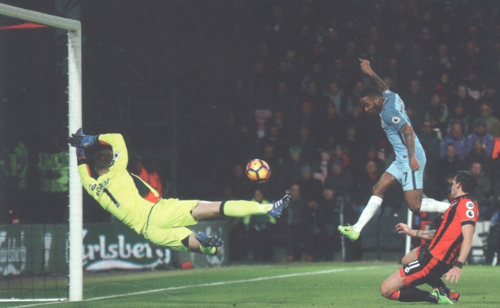 bournemouth away 2016 to 17 sterling goal