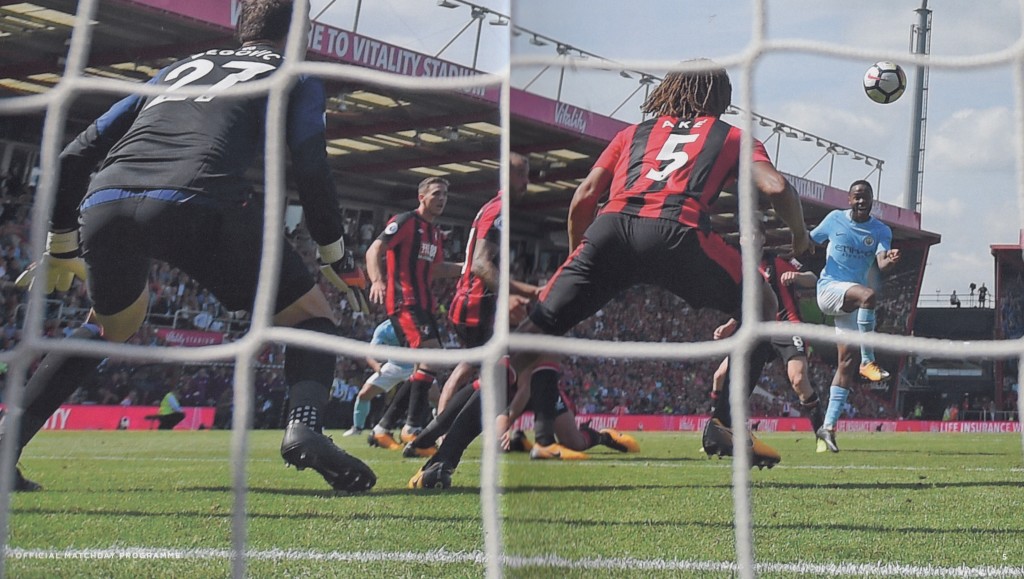 bournemouth away 2017 to 18 sterling goal