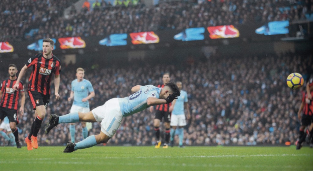 bournemouth home 2017 to 18 1st aguero goal