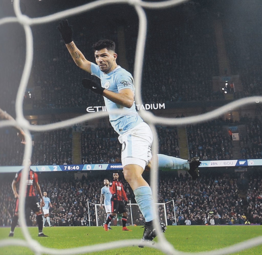 bournemouth home 2017 to 18 2nd aguero goal