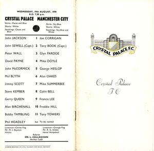 Crystal Palace away 1970-71 programme