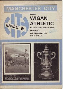 Wigan home fa cup 1970-71 programme