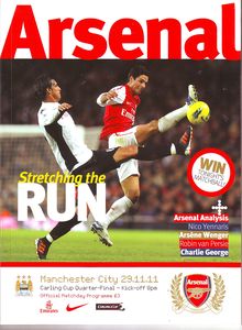 arsenal away carling cup 2011 to 12 prog