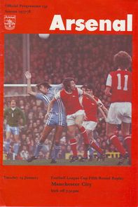 arsenal away league cup 1977 to 78 prog