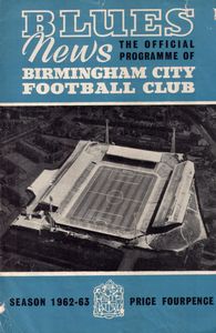 birmingham away 1962-63 league cup prog