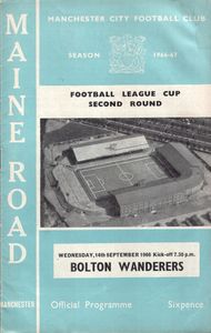 bolton home league cup 1966-67 programme
