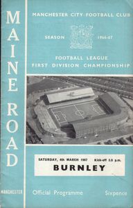 burnley home 1966-67 programme