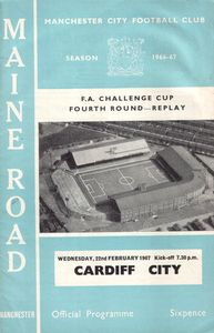 cardiff home fa cup replay 1966-67 programme