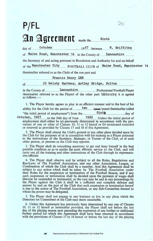 francis lee contract 1967-68 page 1