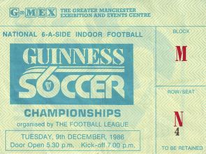 guinness soccer 6 1986 to 87 ticket