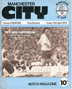 liverpool home 1973 to 74 programme