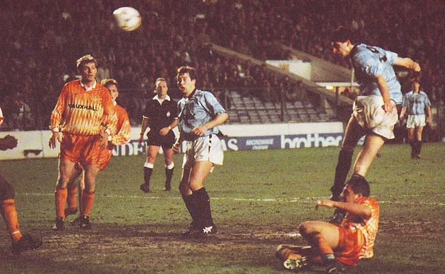 luton home 1990 to 91 quinn citys 3rd goal