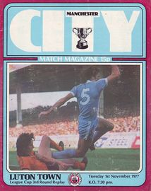 luton home league cup replay 1977 to 78 prog