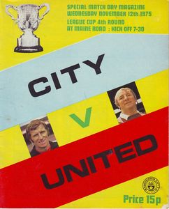 man utd home league cup 1975 to 76 prog