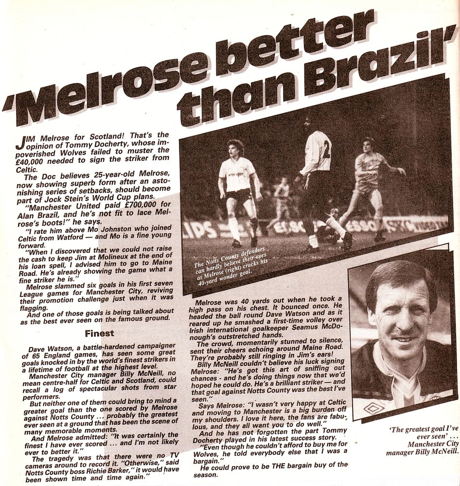 melrose goal shoot article1984 to 85 melrose goal shoot article1984 to 85