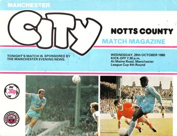 notts county league cup 1980 to 81 prog