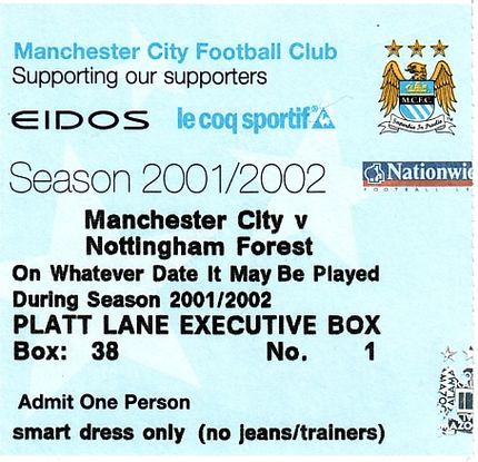 notts forest home 2001 to 02 ticket