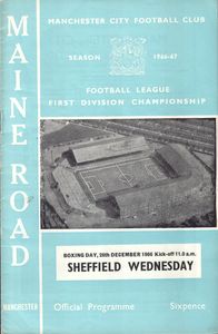 sheffield wed home 1966-67 programme