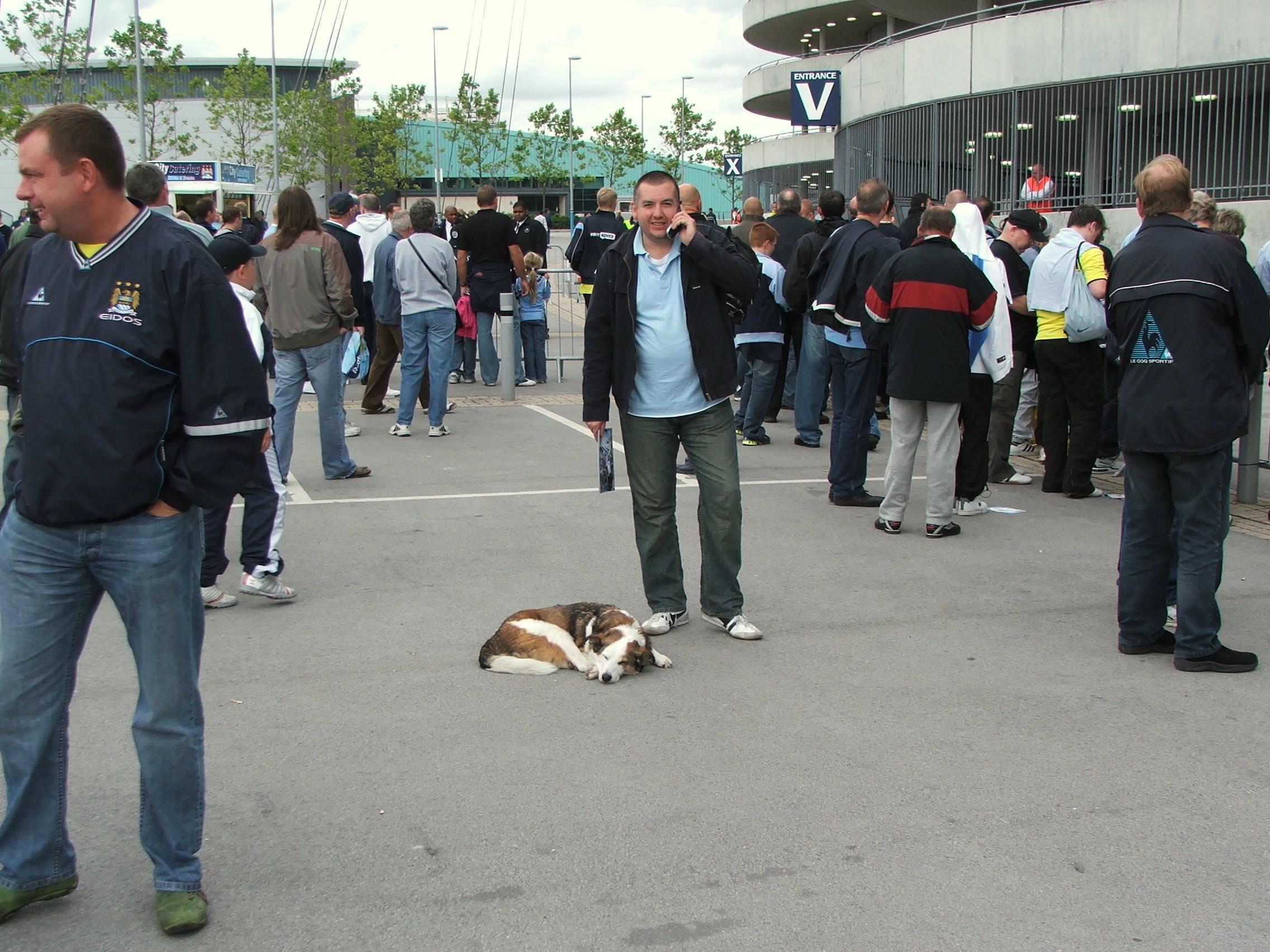 trevor and dog at Coms