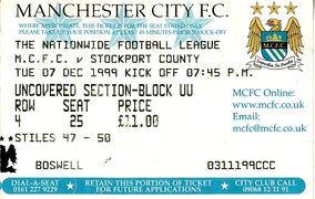 stockport home 1999 to 00 ticket