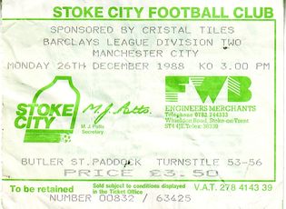 stoke away 1988 to 89 ticket