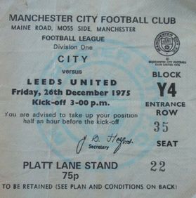 leeds home 1975 to 76 ticket