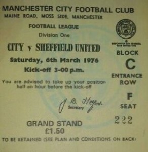 sheff utd home 1975 to76 ticket