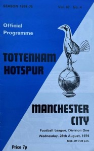 tottenham away 1974 to 75 prog