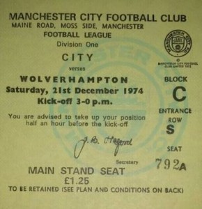 wolves home 1974 to 75 ticket