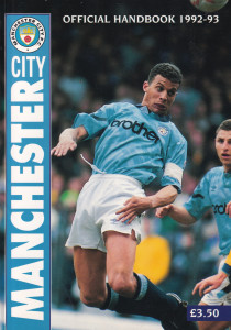 manchester city official hand book 1992 to 93