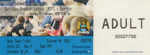 everton home 2007 to 08 ticket