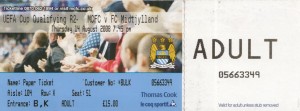 fc midtjyland home 2008 to 09 ticket