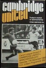 Cambridge away 1983 to 84 prog