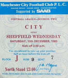 Sheff Wed home 1983 to 84 ticket