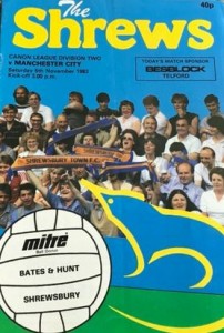 Shrewsbury away 1983 to 84 prog