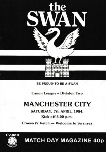 Swansea away 1983 to 84 prog