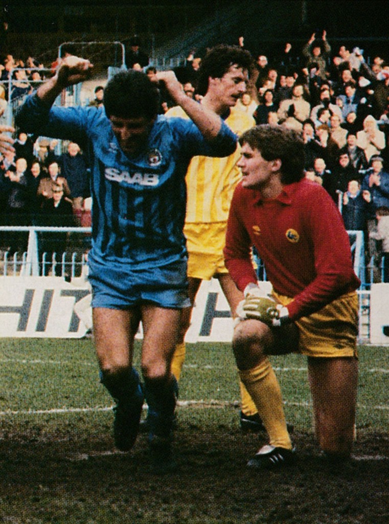 cardiff home 1983 to 84 johnson goal 5